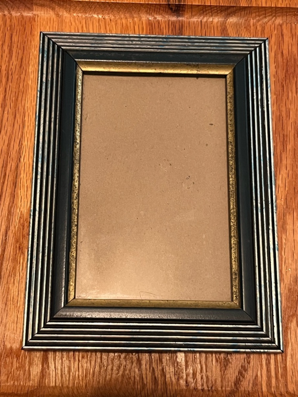 Decorative 90’s Black Frame w/ Gold/Silver/Blue Inner Trim - for a 3.5x5 photo